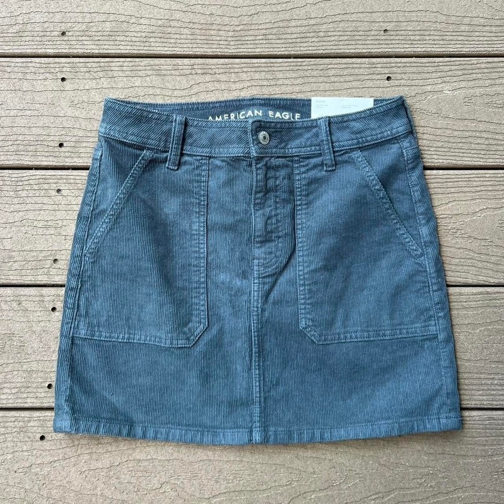 American Eagle Corduroy Mini Skirt Size 4 Long Boho Preppy NWT‎